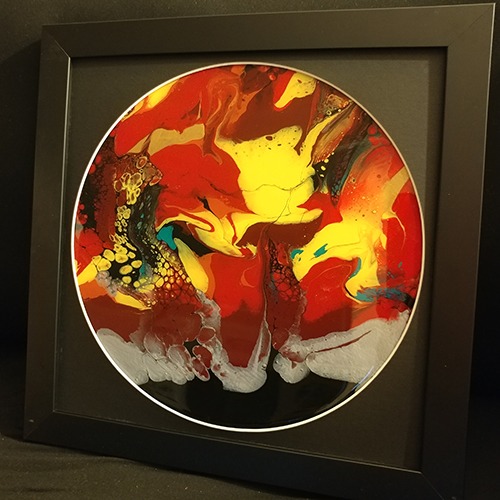 abstract art on vinyl record